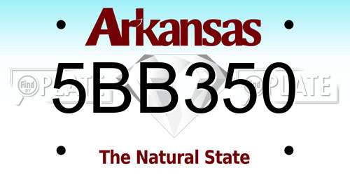 5BB350 Arkansas License Plate
