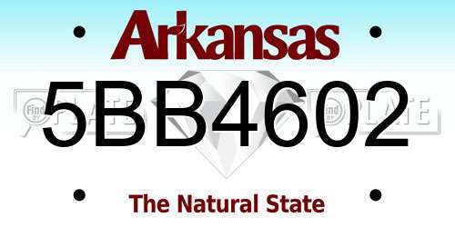 5BB4602 Arkansas License Plate