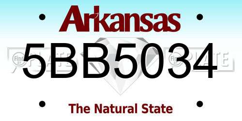 5BB5034 Arkansas License Plate
