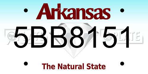 5BB8151 Arkansas License Plate