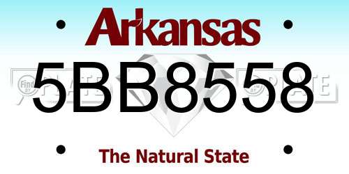 5BB8558 Arkansas License Plate