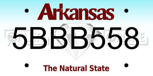 5BBB558 Arkansas License Plate