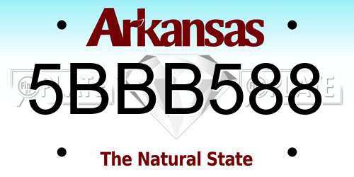 5BBB588 Arkansas License Plate