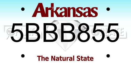 5BBB855 Arkansas License Plate