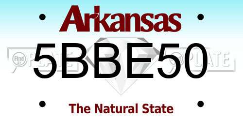 5BBE50 Arkansas License Plate
