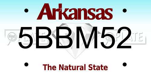 5BBM52 Arkansas License Plate