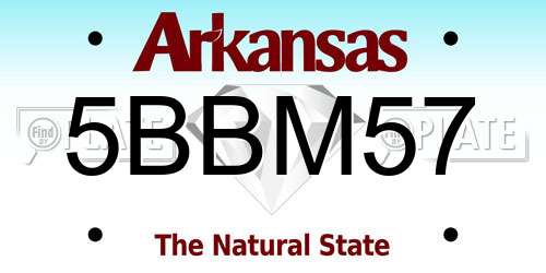 5BBM57 Arkansas License Plate
