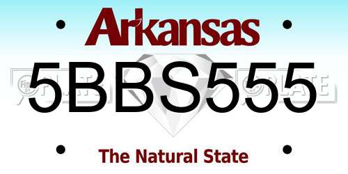 5BBS555 Arkansas License Plate