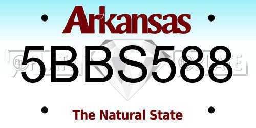 5BBS588 Arkansas License Plate