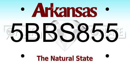5BBS855 Arkansas License Plate