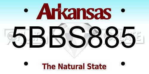 5BBS885 Arkansas License Plate