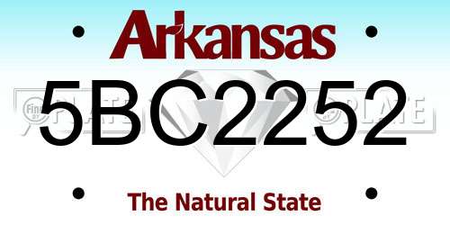 5BC2252 Arkansas License Plate