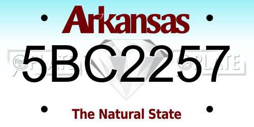 5BC2257 Arkansas License Plate