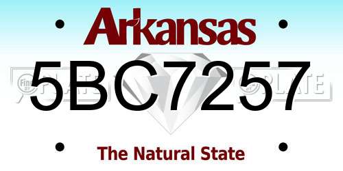 5BC7257 Arkansas License Plate