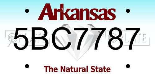 5BC7787 Arkansas License Plate