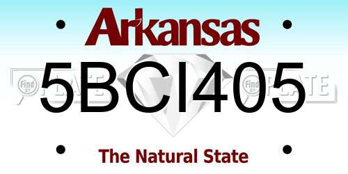 5BCI405 Arkansas License Plate