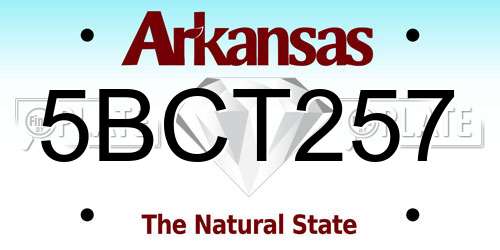5BCT257 Arkansas License Plate