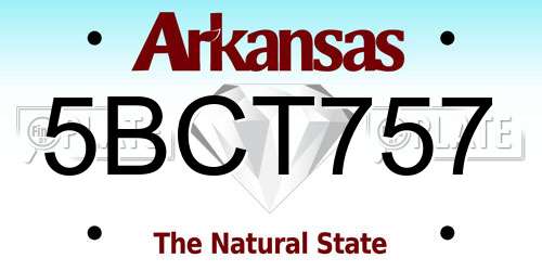 5BCT757 Arkansas License Plate