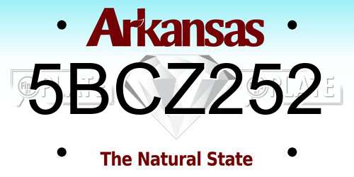 5BCZ252 Arkansas License Plate