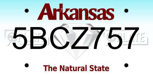 5BCZ757 Arkansas License Plate