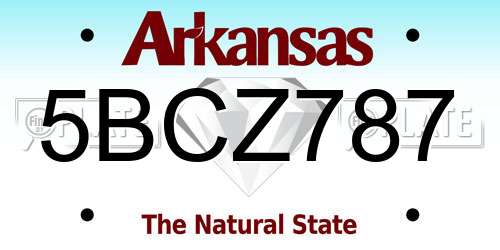 5BCZ787 Arkansas License Plate