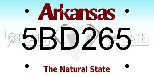 5BD265 Arkansas License Plate