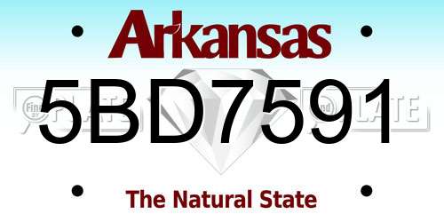 5BD7591 Arkansas License Plate