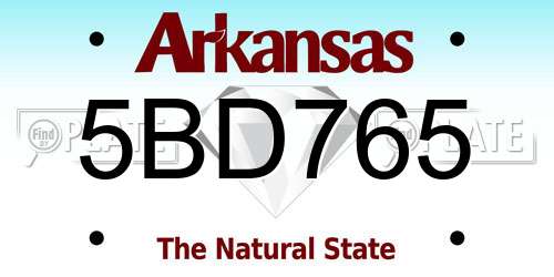 5BD765 Arkansas License Plate