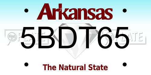 5BDT65 Arkansas License Plate