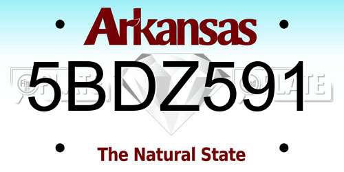 5BDZ591 Arkansas License Plate