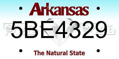 5BE4329 Arkansas License Plate