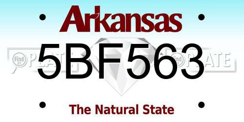 5BF563 Arkansas License Plate