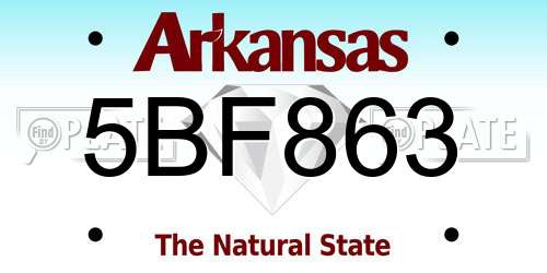 5BF863 Arkansas License Plate