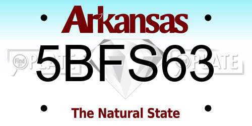 5BFS63 Arkansas License Plate