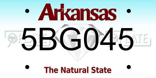 5BG045 Arkansas License Plate