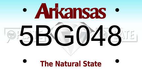 5BG048 Arkansas License Plate
