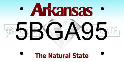 5BGA95 Arkansas License Plate