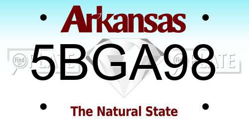 5BGA98 Arkansas License Plate
