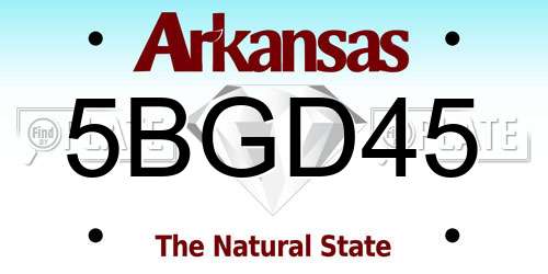 5BGD45 Arkansas License Plate