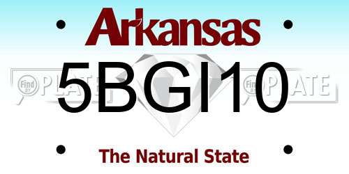 5BGI10 Arkansas License Plate
