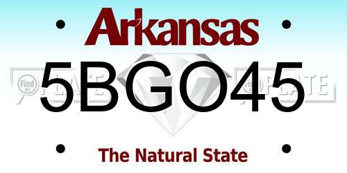 5BGO45 Arkansas License Plate
