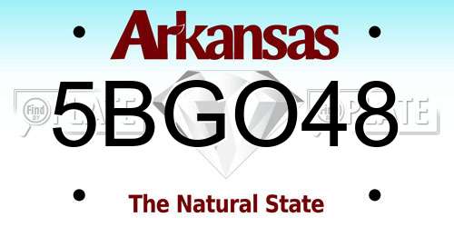 5BGO48 Arkansas License Plate