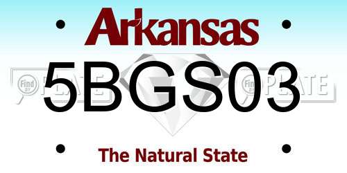 5BGS03 Arkansas License Plate