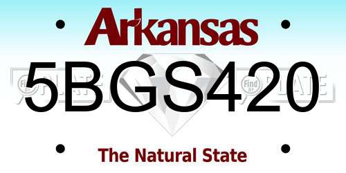 5BGS420 Arkansas License Plate