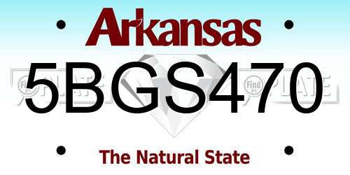 5BGS470 Arkansas License Plate