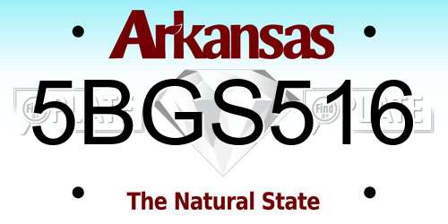 5BGS516 Arkansas License Plate