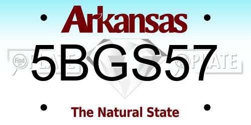 5BGS57 Arkansas License Plate