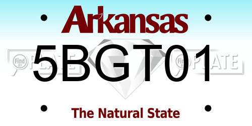 5BGT01 Arkansas License Plate