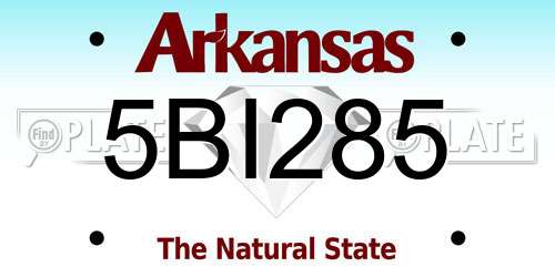 5BI285 Arkansas License Plate