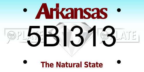 5BI313 Arkansas License Plate
